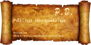 Pályi Dezdemóna névjegykártya